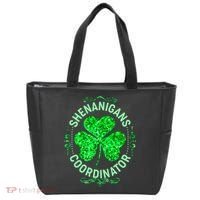 Funny St Patrick's Day Shenanigans Coordinator Lucky Shamrock Clover Tote Bag thumb 0
