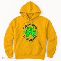 Funny St Patrick's Day Shenanigans Coordinator Lucky Shamrock Clover Hoodie thumb 0
