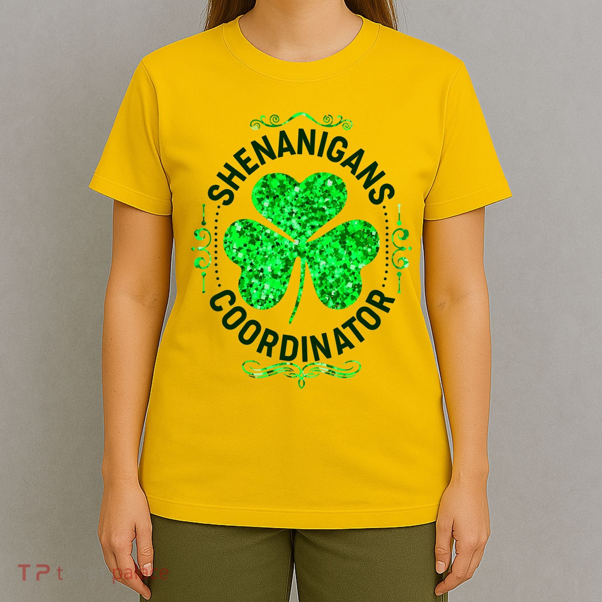 Funny St Patrick's Day Shenanigans Coordinator Lucky Shamrock Clover T-Shirt