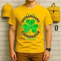 Funny St Patrick's Day Shenanigans Coordinator Lucky Shamrock Clover T-Shirt thumb 6