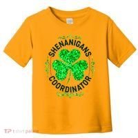 Funny St Patrick's Day Shenanigans Coordinator Lucky Shamrock Clover Toddler T-Shirt thumb 0