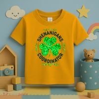 Funny St Patrick's Day Shenanigans Coordinator Lucky Shamrock Clover Toddler T-Shirt thumb 3