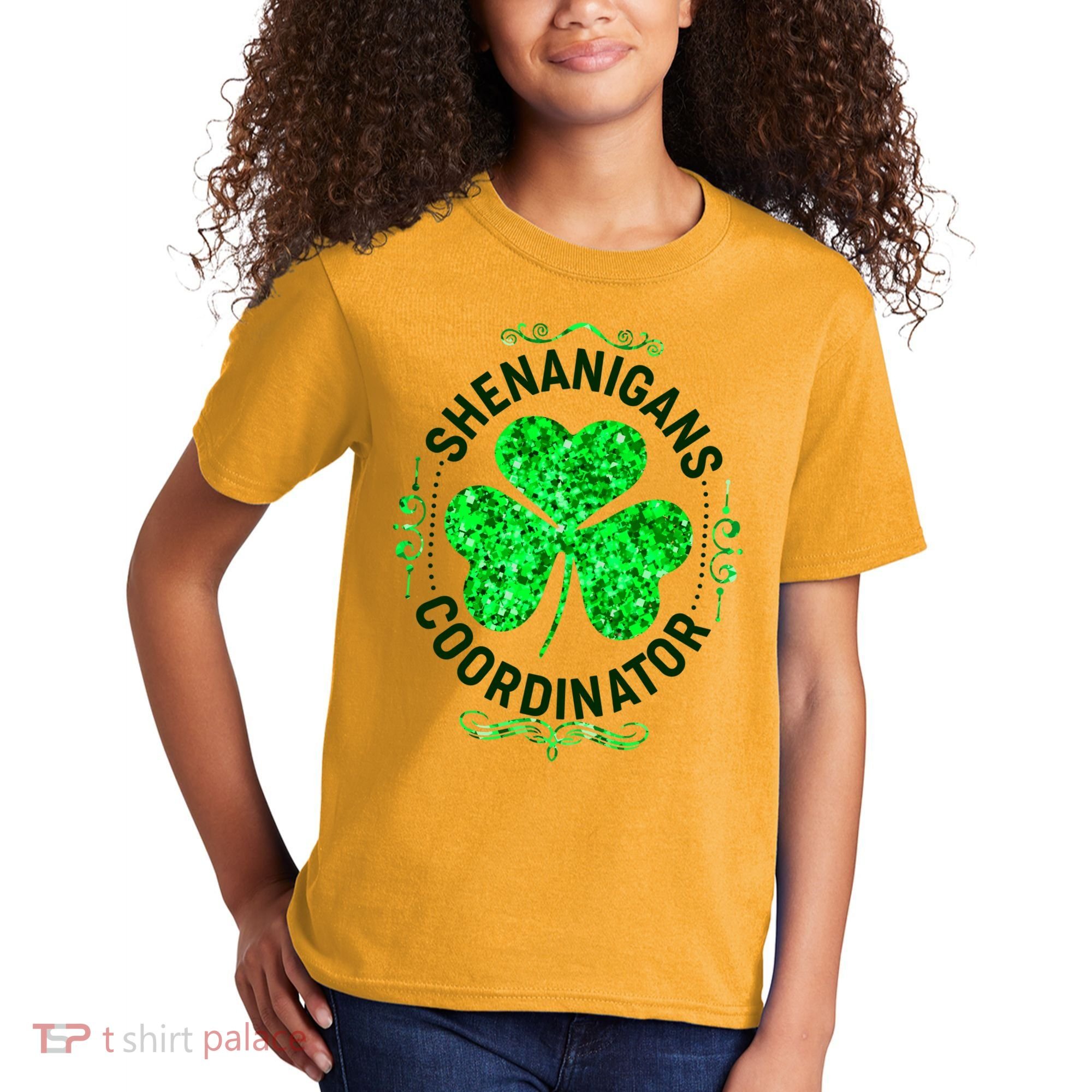 Funny St Patrick's Day Shenanigans Coordinator Lucky Shamrock Clover Kids T-Shirt