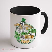 Funny St Patricks Day Everybody In The Pub Gettin Tipsy Skeleton Beer Coffee Mug thumb 1