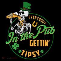 Funny St Patricks Day Everybody In The Pub Gettin Tipsy Skeleton Beer Coffee Mug thumb 5
