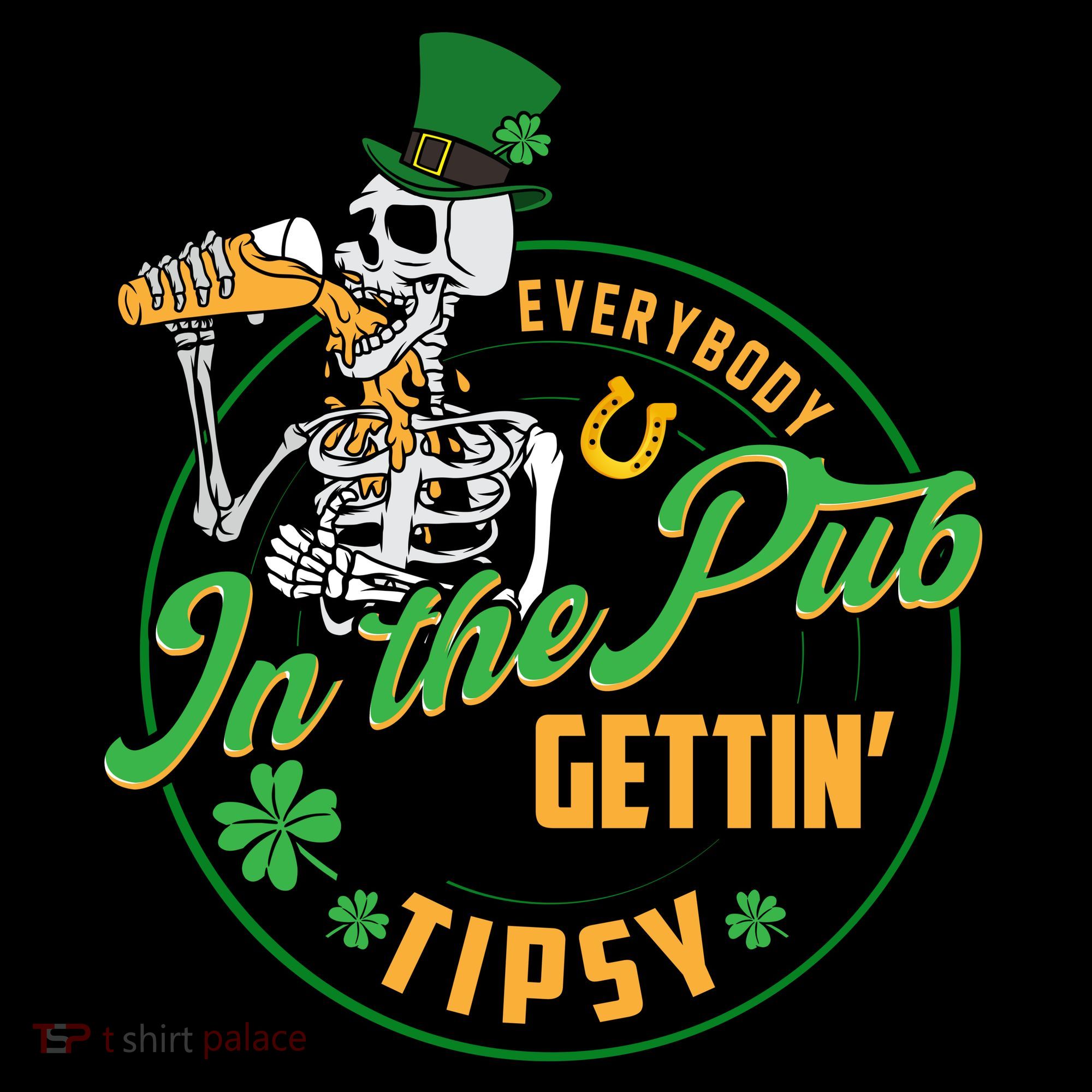 Funny St Patricks Day Everybody In The Pub Gettin Tipsy Skeleton Beer Coffee Mug