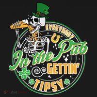 Funny St Patricks Day Everybody In The Pub Gettin Tipsy Skeleton Beer Women's Hoodie thumb 2