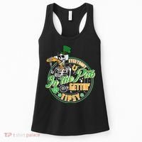 Funny St Patricks Day Everybody In The Pub Gettin Tipsy Skeleton Beer Women's Tank Top thumb 0