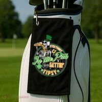 Funny St Patricks Day Everybody In The Pub Gettin Tipsy Skeleton Beer Golf Towel thumb 2