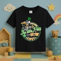 Funny St Patricks Day Everybody In The Pub Gettin Tipsy Skeleton Beer Toddler T-Shirt thumb 3