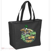 Funny St Patricks Day Everybody In The Pub Gettin Tipsy Skeleton Beer Tote Bag thumb 2