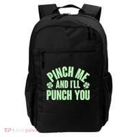 Funny St Patrick's Day Pinch Me And I'll Punch You Backpack thumb 0