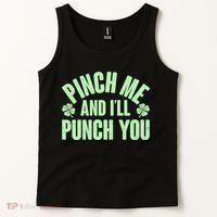 Funny St Patrick's Day Pinch Me And I'll Punch You Tank Top thumb 2