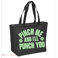 Funny St Patrick's Day Pinch Me And I'll Punch You Tote Bag thumb 2
