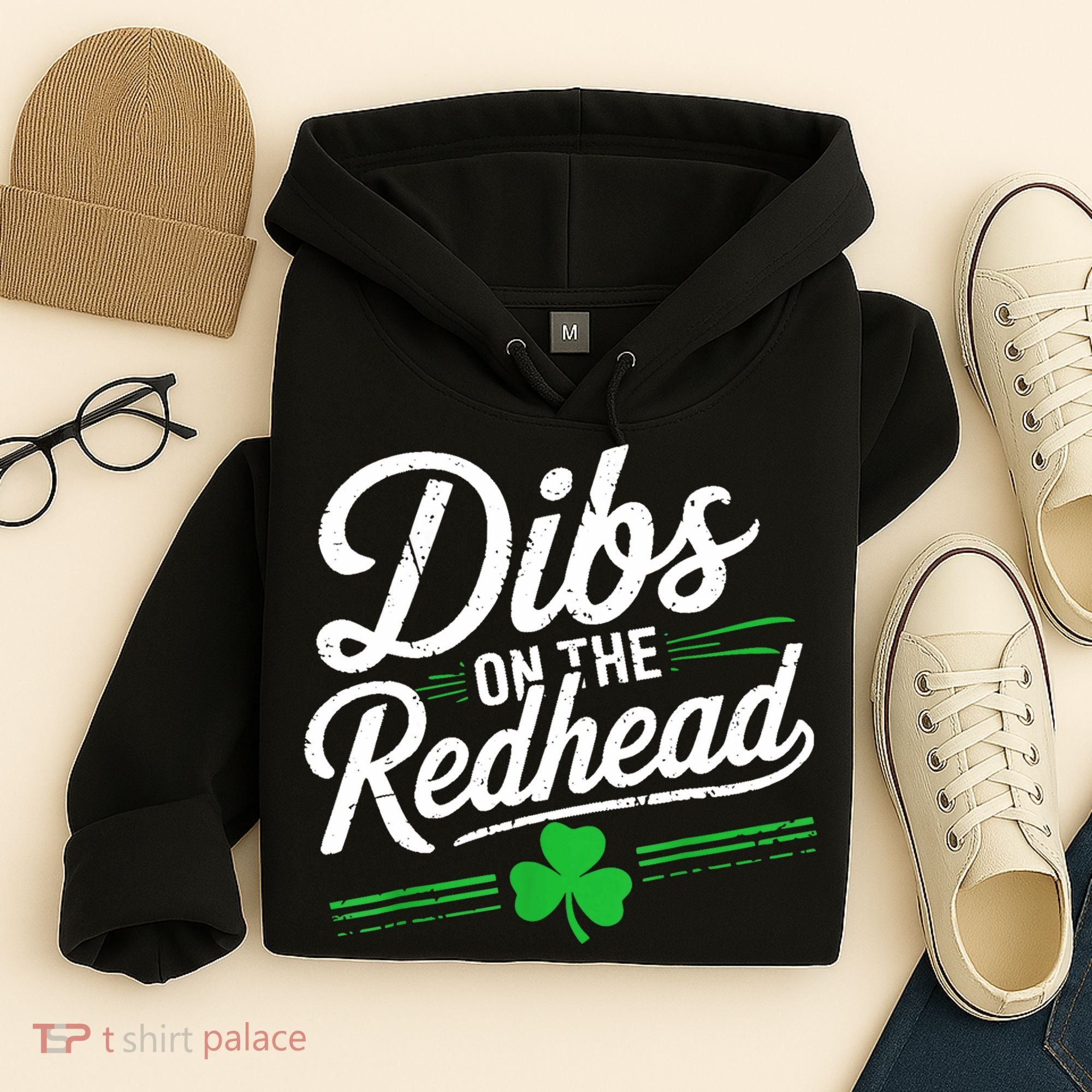 Funny St PatrickS Day Dibs On The Redhead Shamrock Hoodie