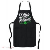 Funny St PatrickS Day Dibs On The Redhead Shamrock Apron thumb 0
