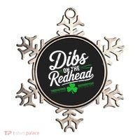Funny St PatrickS Day Dibs On The Redhead Shamrock Ornament thumb 0