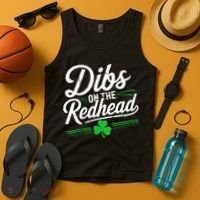 Funny St PatrickS Day Dibs On The Redhead Shamrock Tank Top thumb 4