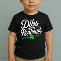 Funny St PatrickS Day Dibs On The Redhead Shamrock Toddler T-Shirt thumb 2