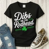 Funny St PatrickS Day Dibs On The Redhead Shamrock Women's T-Shirt thumb 3