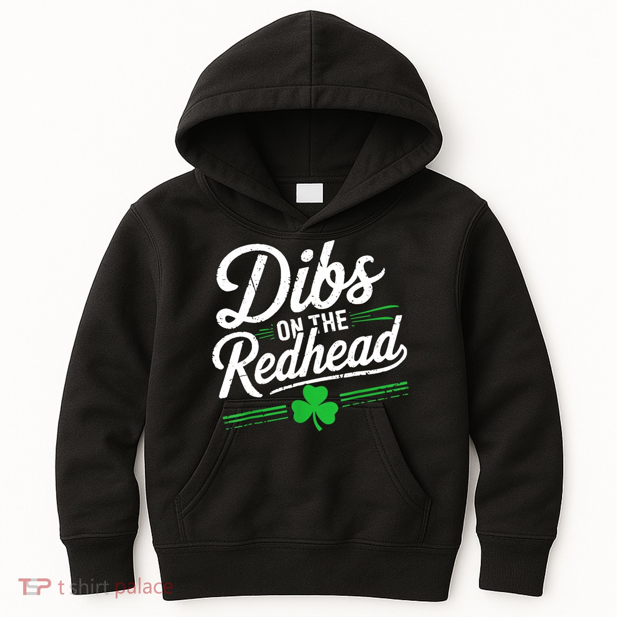 Funny St PatrickS Day Dibs On The Redhead Shamrock Kids Hoodie