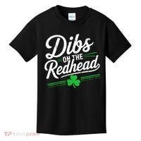 Funny St PatrickS Day Dibs On The Redhead Shamrock Kids T-Shirt thumb 0