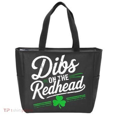 Funny St PatrickS Day Dibs On The Redhead Shamrock Tote Bag
