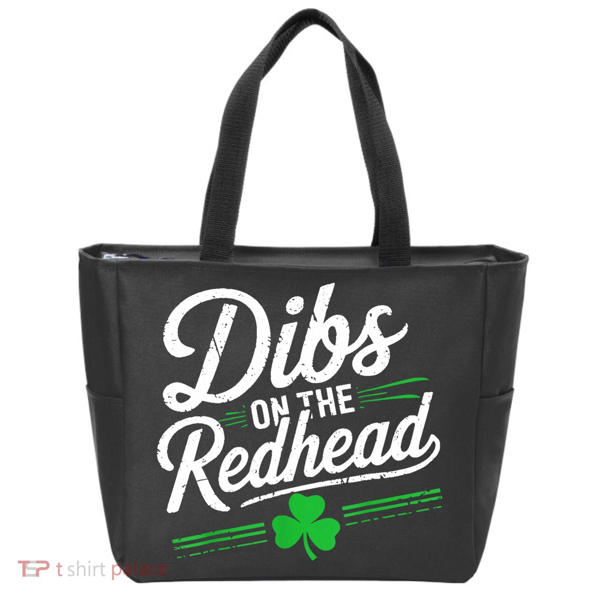 Funny St PatrickS Day Dibs On The Redhead Shamrock Tote Bag