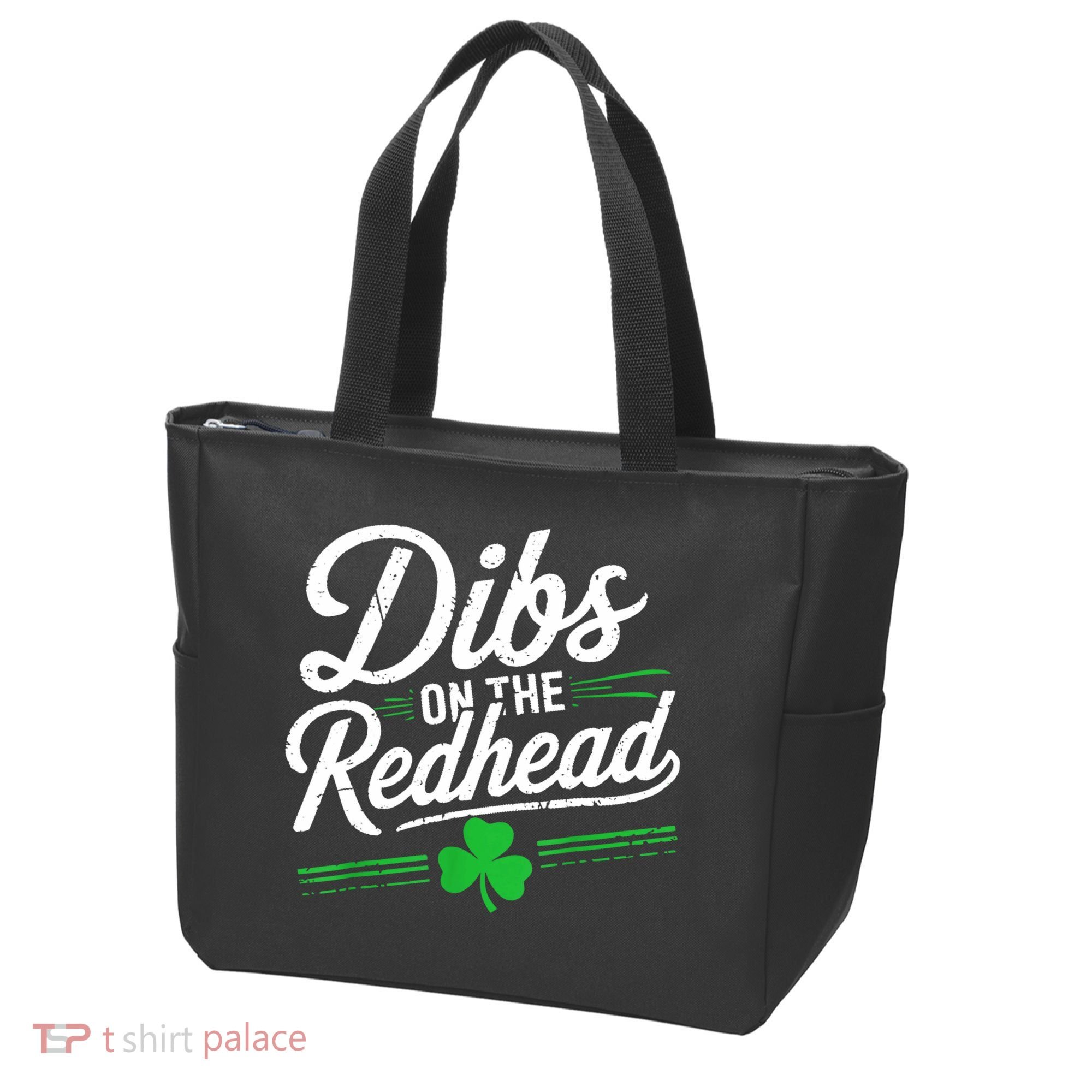 Funny St PatrickS Day Dibs On The Redhead Shamrock Tote Bag