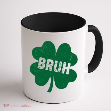 Funny St Patricks Day Bruh Lucky Shamrock Clover Coffee Mug back