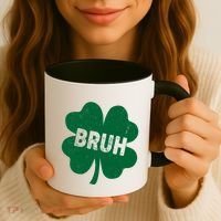 Funny St Patricks Day Bruh Lucky Shamrock Clover Coffee Mug thumb 3