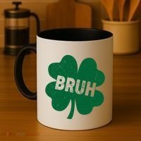 Funny St Patricks Day Bruh Lucky Shamrock Clover Coffee Mug thumb 4