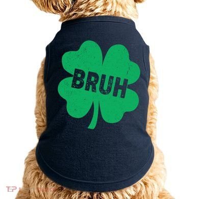 Funny St Patricks Day Bruh Lucky Shamrock Clover Doggie Tank