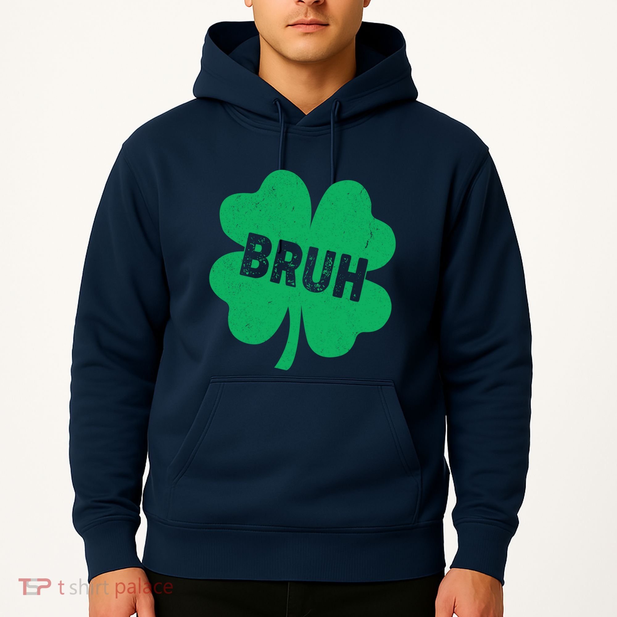 Funny St Patricks Day Bruh Lucky Shamrock Clover Hoodie