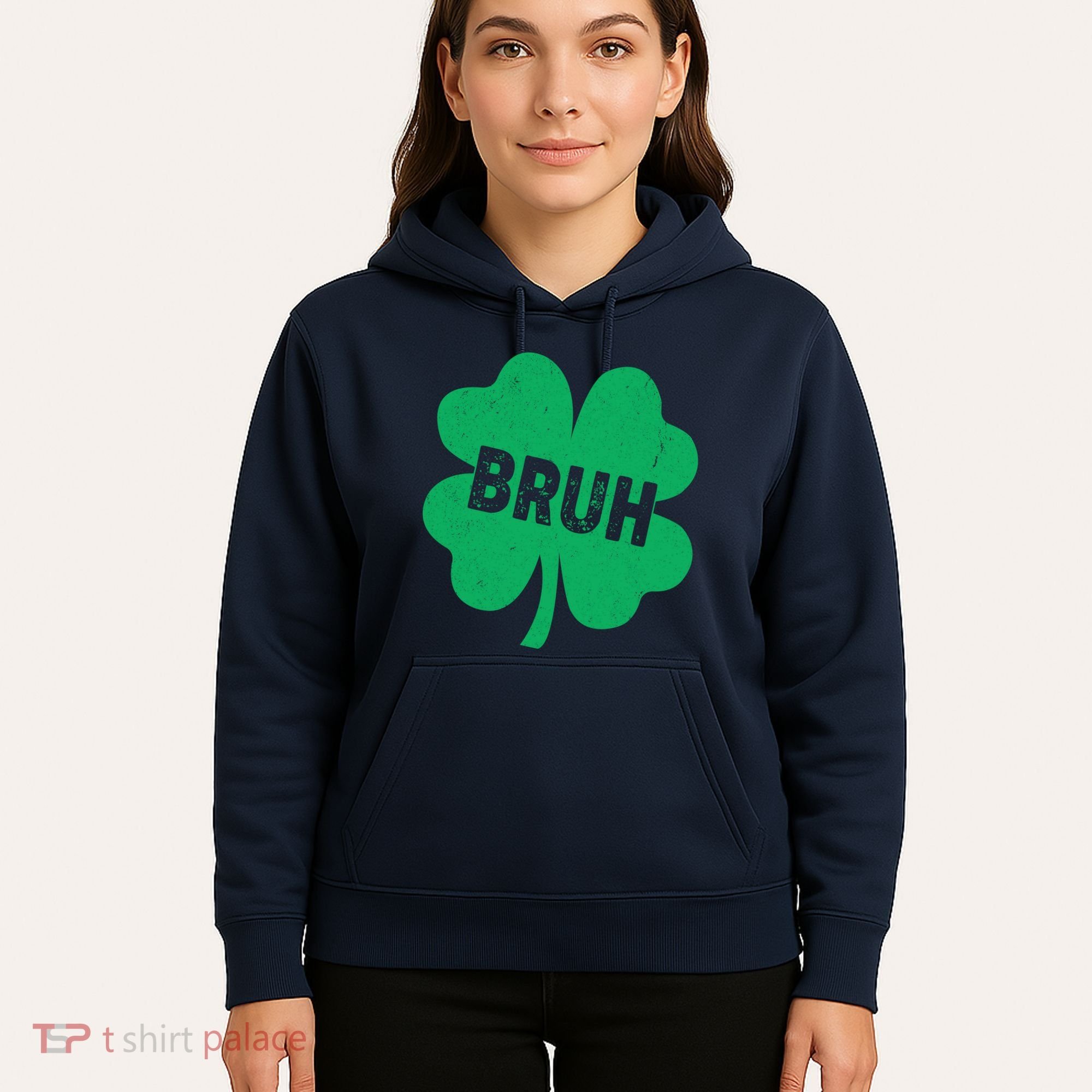 Funny St Patricks Day Bruh Lucky Shamrock Clover Hoodie
