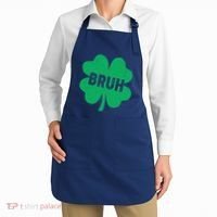 Funny St Patricks Day Bruh Lucky Shamrock Clover Apron thumb 2
