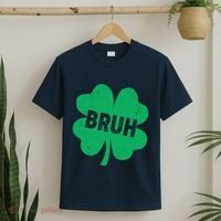 Funny St Patricks Day Bruh Lucky Shamrock Clover T-Shirt thumb 2