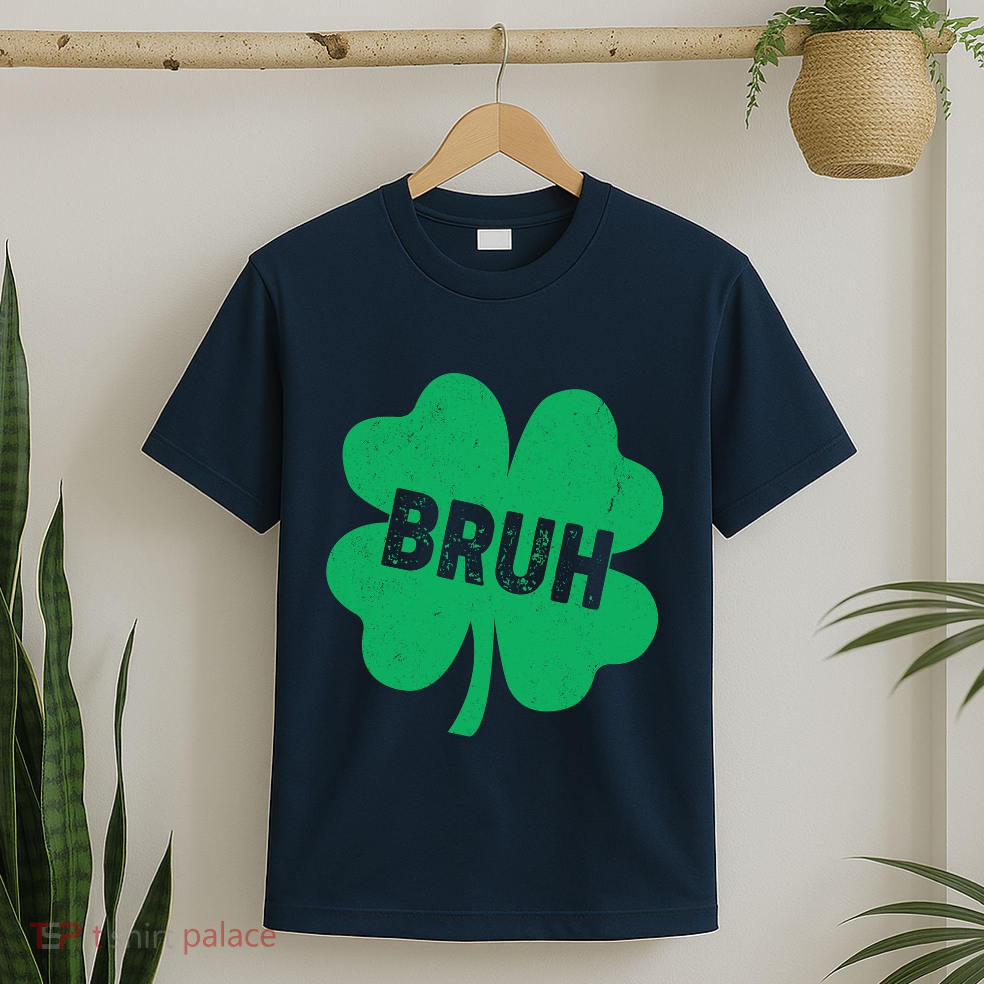 Funny St Patricks Day Bruh Lucky Shamrock Clover T-Shirt