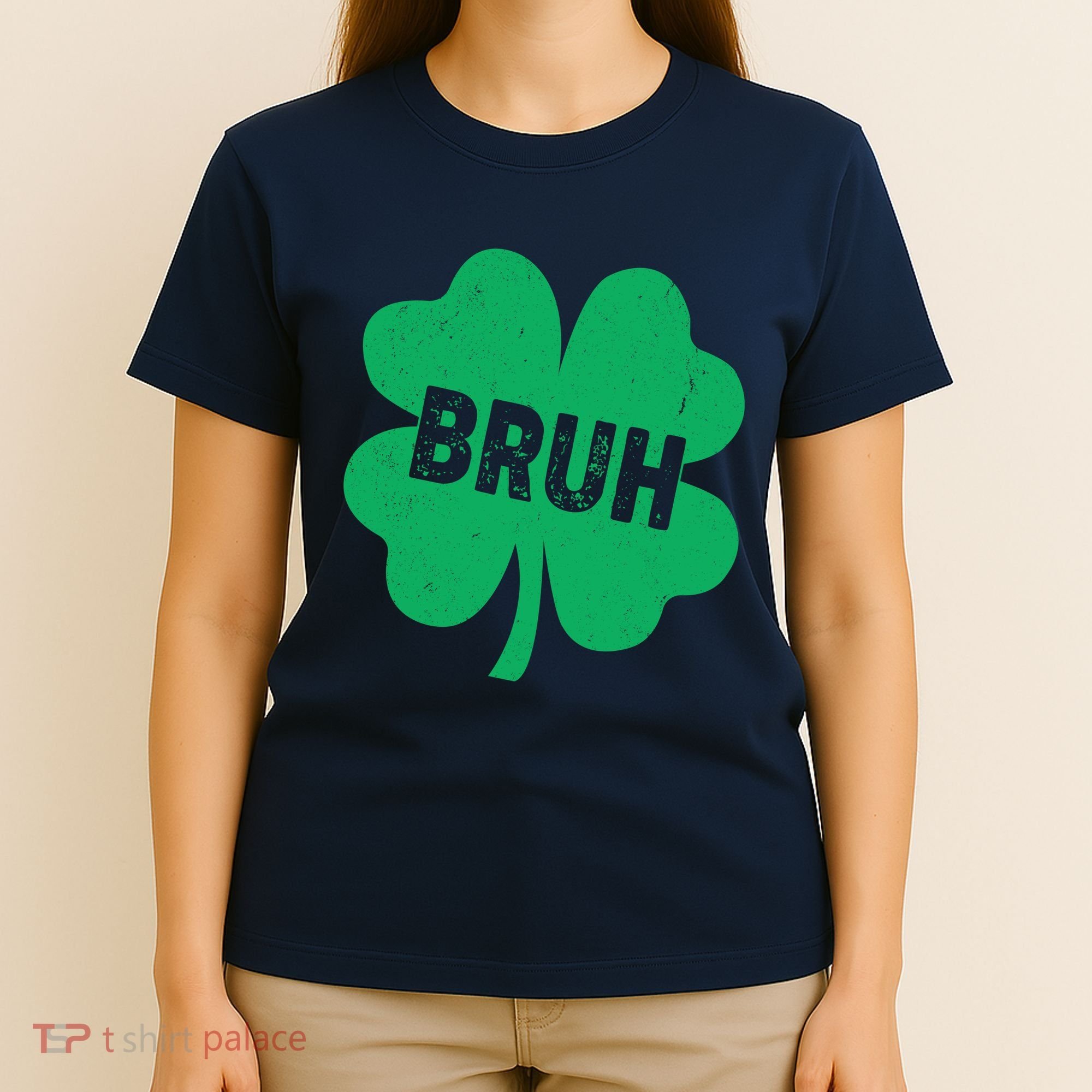 Funny St Patricks Day Bruh Lucky Shamrock Clover T-Shirt