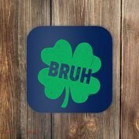 Funny St Patricks Day Bruh Lucky Shamrock Clover Coaster thumb 0