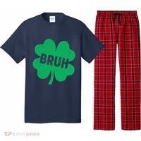 Funny St Patricks Day Bruh Lucky Shamrock Clover Pajama Set thumb 0