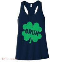 Funny St Patricks Day Bruh Lucky Shamrock Clover Women's Tank Top thumb 0