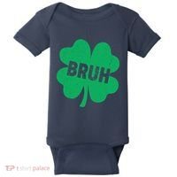 Funny St Patricks Day Bruh Lucky Shamrock Clover Baby Bodysuit thumb 0