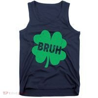 Funny St Patricks Day Bruh Lucky Shamrock Clover Tank Top thumb 0