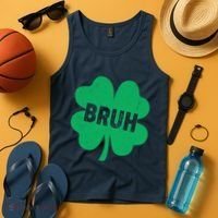 Funny St Patricks Day Bruh Lucky Shamrock Clover Tank Top thumb 4