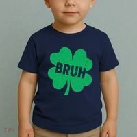 Funny St Patricks Day Bruh Lucky Shamrock Clover Toddler T-Shirt thumb 2