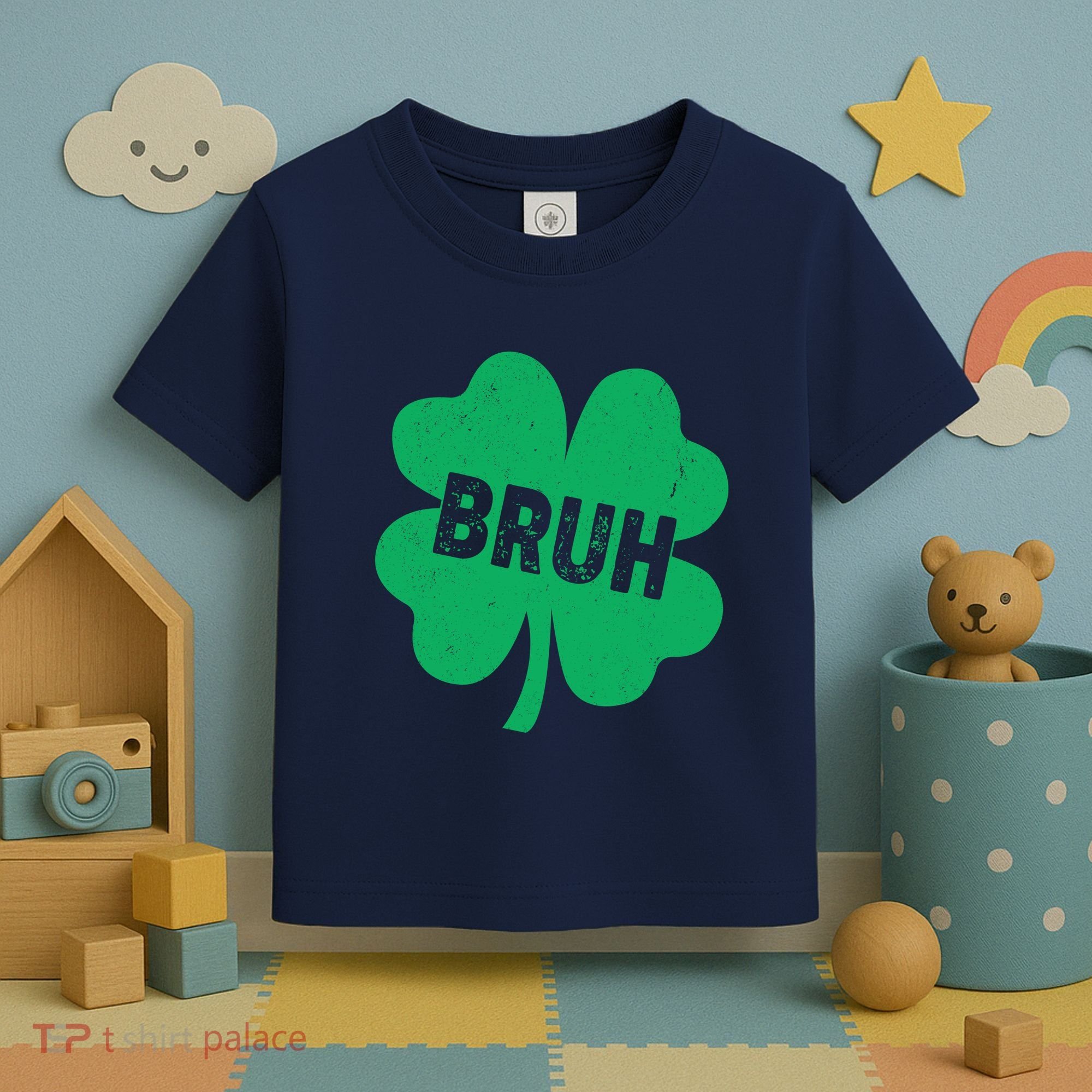 Funny St Patricks Day Bruh Lucky Shamrock Clover Toddler T-Shirt