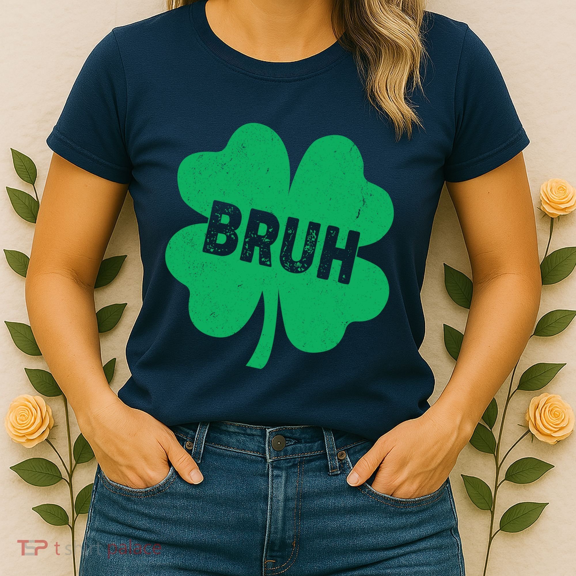 Funny St Patricks Day Bruh Lucky Shamrock Clover Women's T-Shirt
