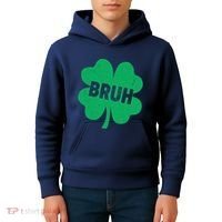 Funny St Patricks Day Bruh Lucky Shamrock Clover Kids Hoodie thumb 4