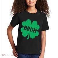 Funny St Patricks Day Bruh Lucky Shamrock Clover Kids T-Shirt thumb 2